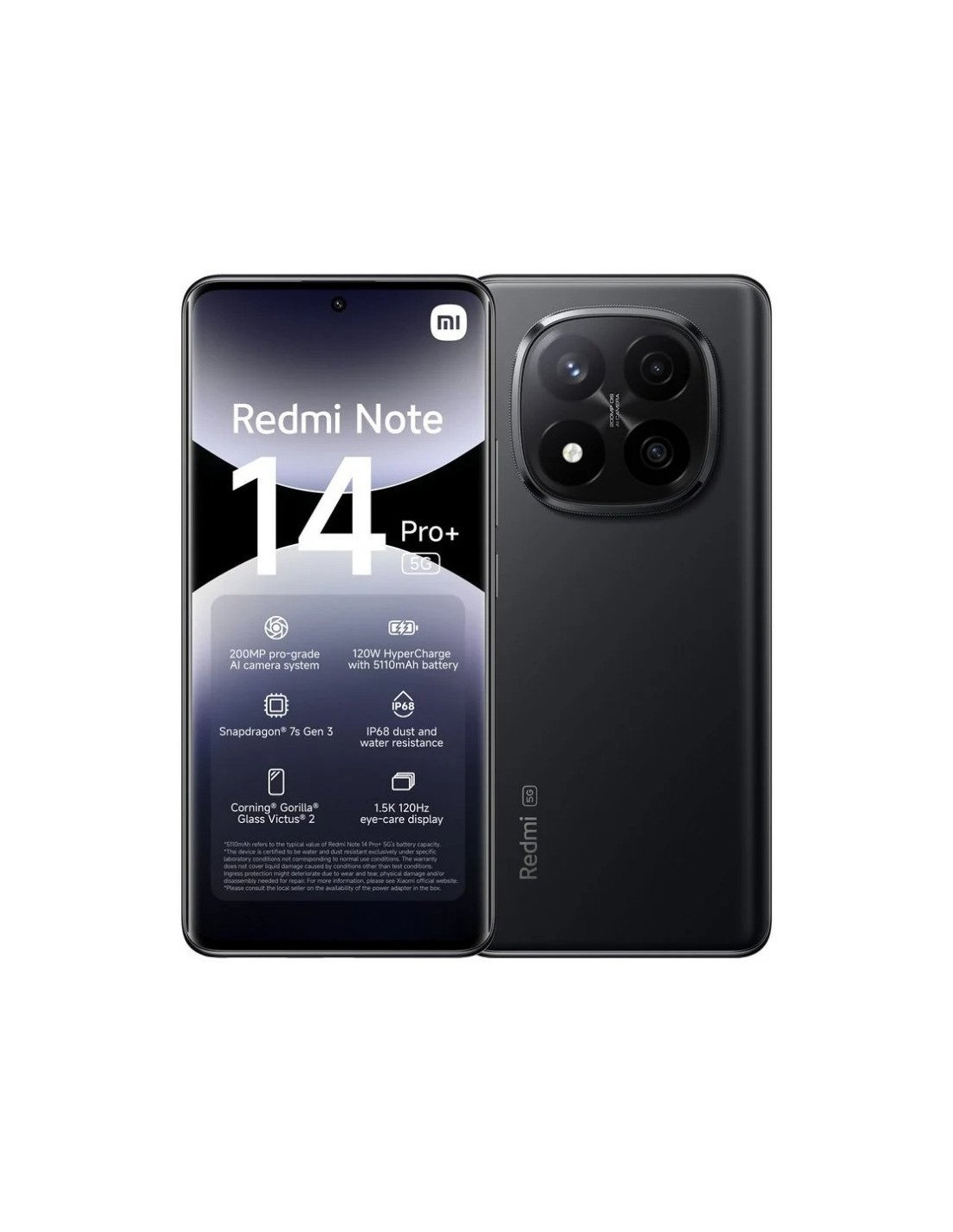 SMARTPHONE XIAOMI REDMI NOTE 14 PRO+ 6.67 12GB/512GB/200MP/NFC/5G BLACK