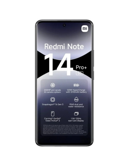 SMARTPHONE XIAOMI REDMI NOTE 14 PRO+ 6.67 12GB/512GB/200MP/NFC/5G BLACK