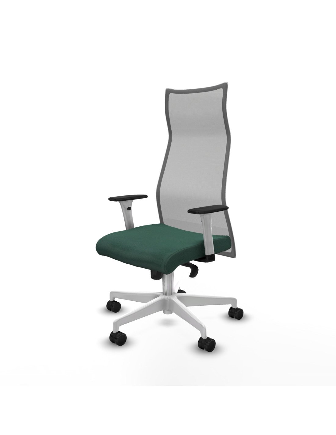 Piqueras y Crespo Albacete malla sincro malla gris bali verde botella brazos blancos base blanca ruedas 65 mm nailon