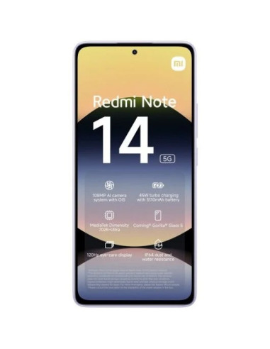 SMARTPHONE XIAOMI REDMI NOTE 14 6.67 8GB/256GB/108MP/NFC/5G PURPLE
