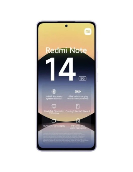 SMARTPHONE XIAOMI REDMI NOTE 14 6.67 8GB/256GB/108MP/NFC/5G PURPLE