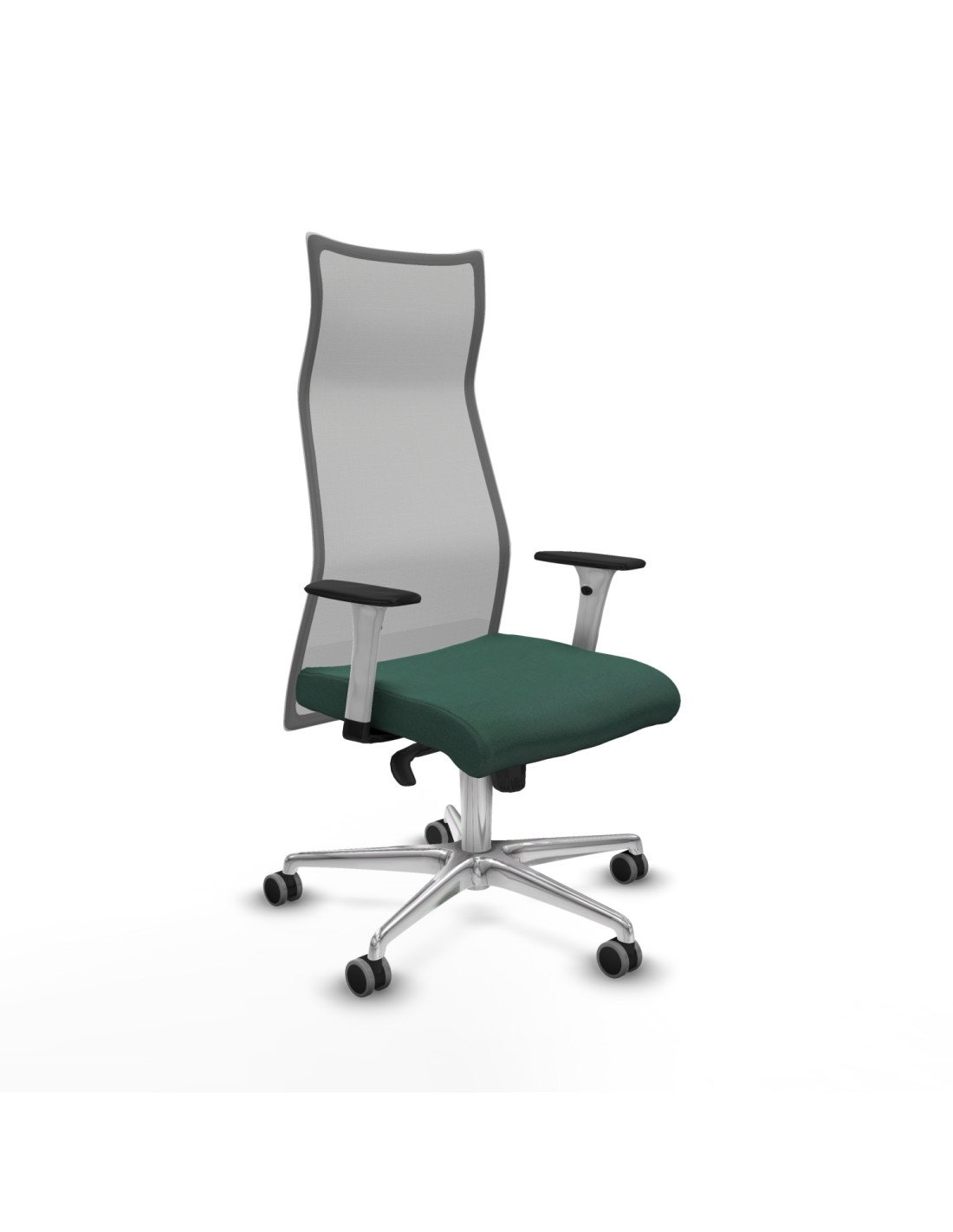 Piqueras y Crespo Albacete malla sincro malla gris bali verde botella brazos blancos base aluminio ruedas 65mm engomadas