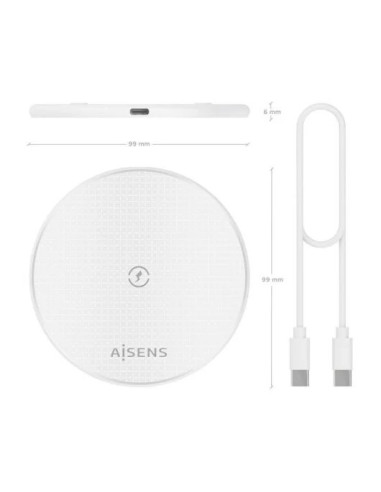 BASE DE CARGA AISENS WIRELESS SMARTPHONE 15W WHITE