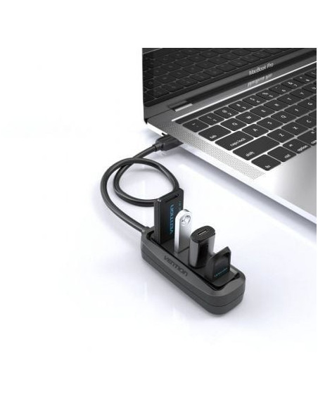 HUB USB-A 2.0 VENTION 4 PUERTOS USB-A 2.0 0.15M BLACK