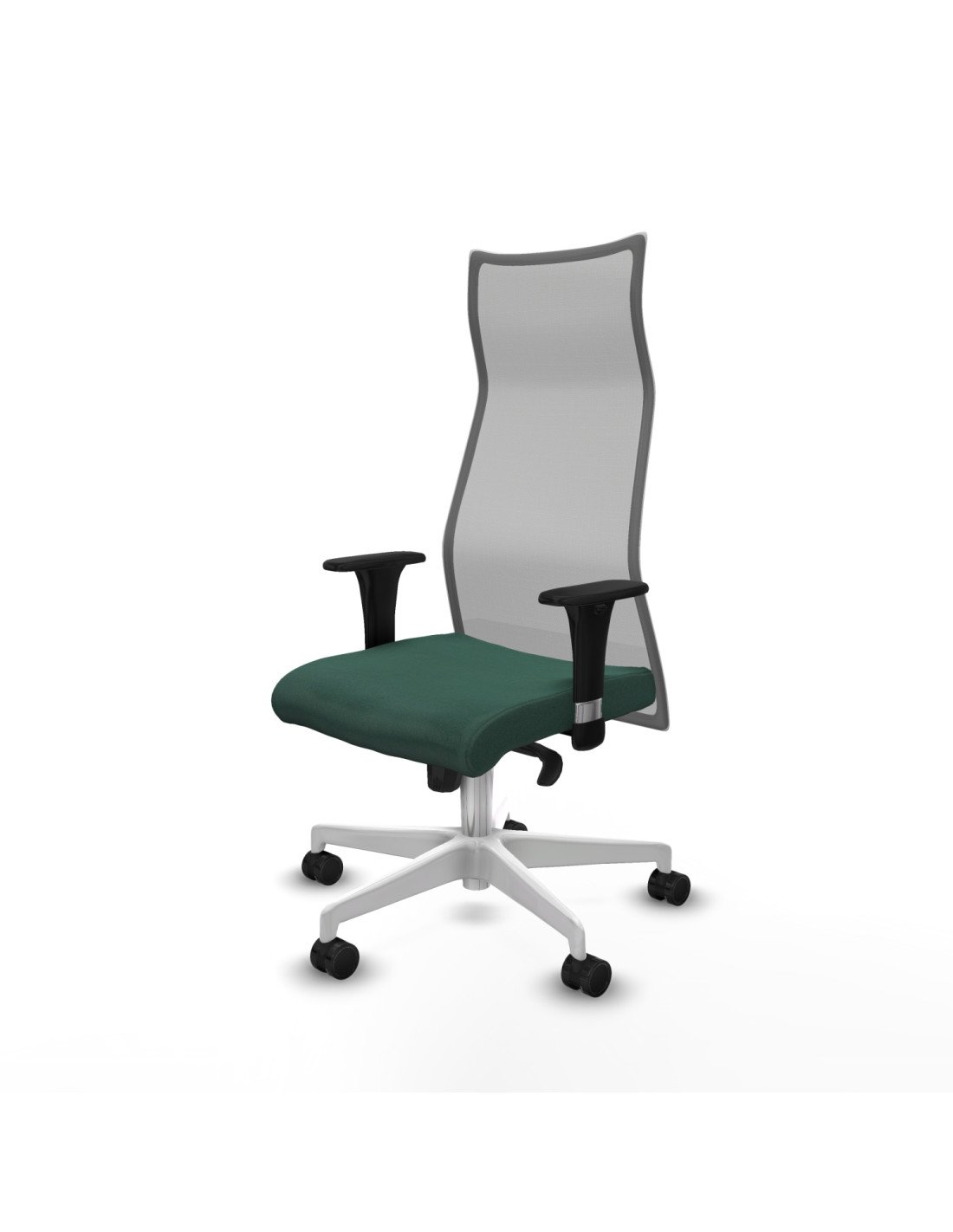 Piqueras y Crespo Albacete malla sincro malla gris bali verde botella brazos 1D base blanca ruedas 65 mm nailon