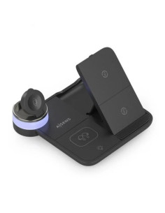 BASE CARGADOR AISENS SMARTPHONE/APPLE WATCH/AURICULARES WIRELESS 15W USB-C BLACK
