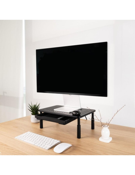 SOPORTE TOOQ SOBREMESA ELEVADOR PARA MONITOR/NOTEBOOK 20KG BLACK