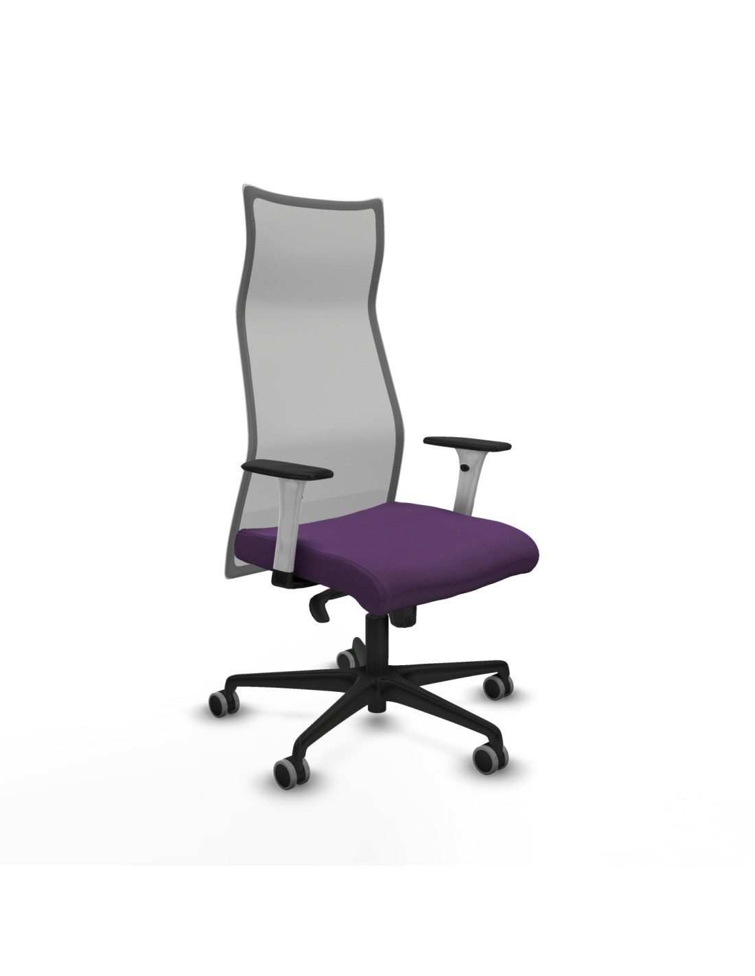 Piqueras y Crespo Albacete malla sincro malla gris bali morado brazos blancos base nailon ruedas 65mm engomadas