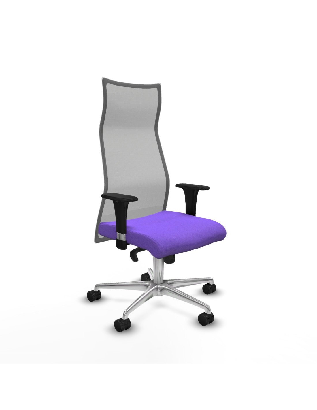 Piqueras y Crespo Albacete malla sincro malla gris bali lila brazos 1D base aluminio ruedas 65 mm nailon