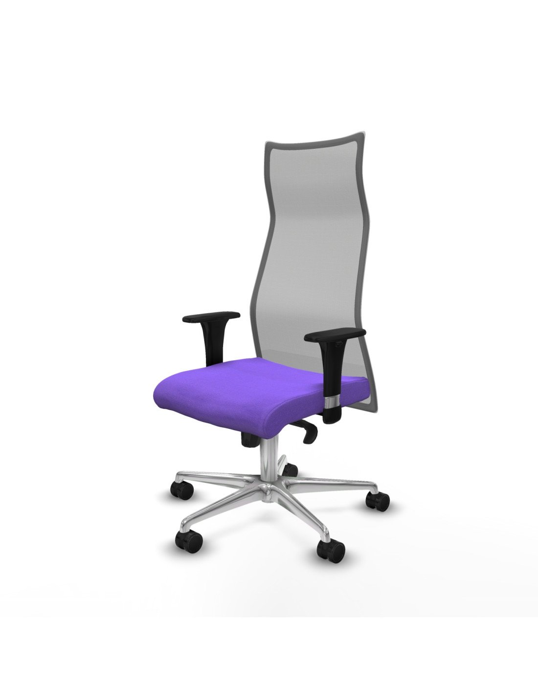 Piqueras y Crespo Albacete malla sincro malla gris bali lila brazos 1D base aluminio ruedas 65 mm nailon