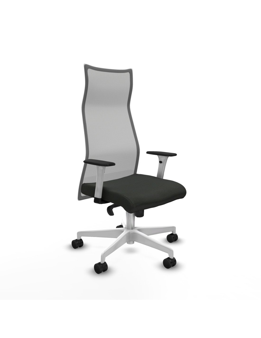 Piqueras y Crespo Albacete malla sincro malla gris bali negro brazos blancos base blanca ruedas 65 mm nailon