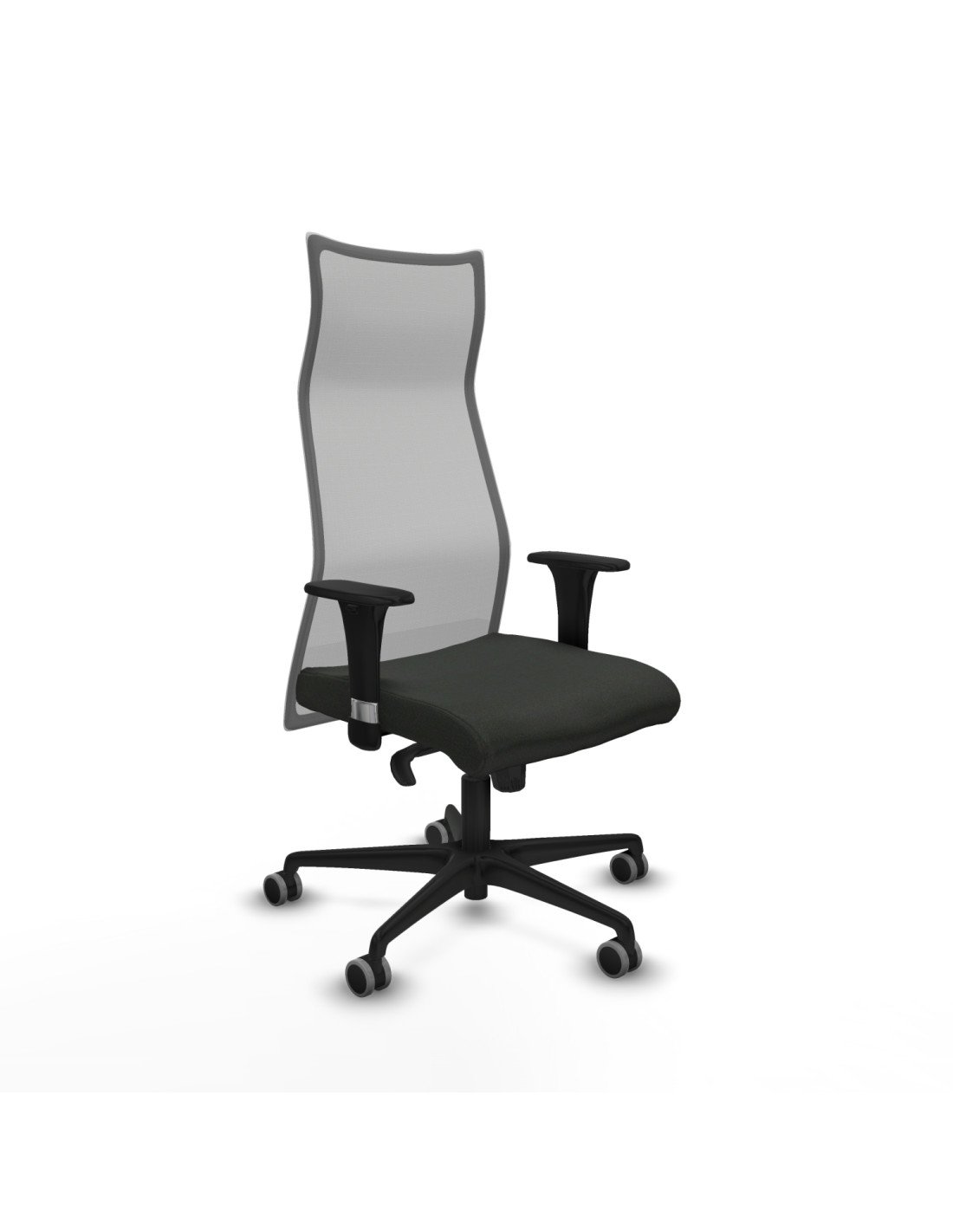 Piqueras y Crespo Albacete malla sincro malla gris bali negro brazos 1D base nailon ruedas 65mm engomadas