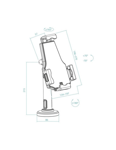 SOPORTE SOBREMESA TOOQ ANTIRROBO AJUSTABLE PARA TABLET 7.9-10.5 BLACK
