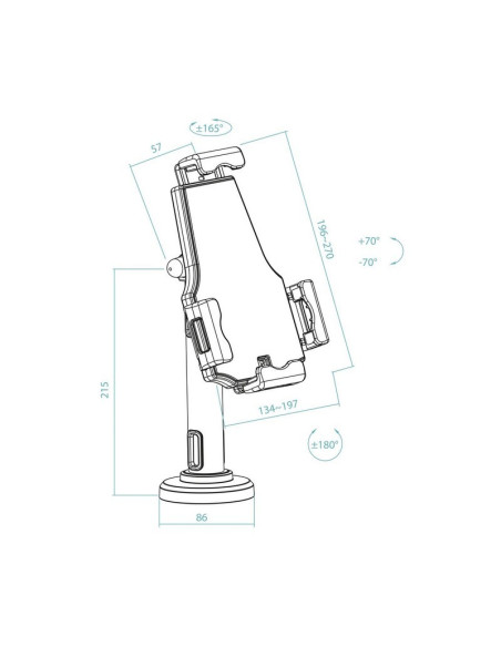 SOPORTE SOBREMESA TOOQ ANTIRROBO AJUSTABLE PARA TABLET 7.9-10.5 BLACK