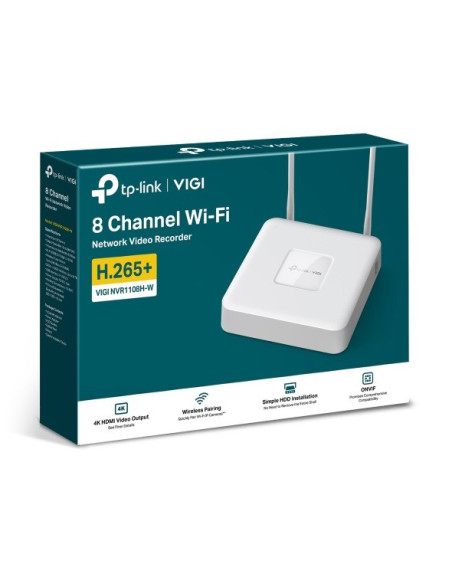 GRABADOR IP NVR TP-LINK VIGI 8 CH IP 1HDD H265+ SATA WHITE