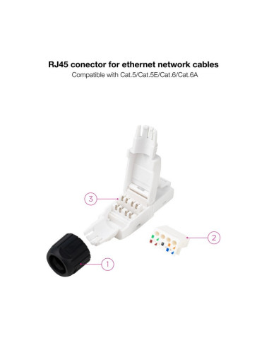 CONECTOR BOLSA 10UD RJ45 NANOCABLE CAT6A UTP AUTOCRIMPABLE