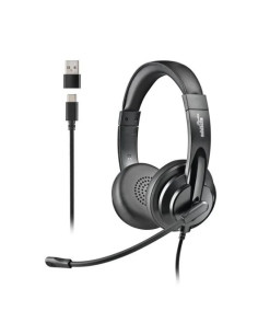 AURICULARES + MICROFONO NGS VOX605USBC USB-A/C BLACK
