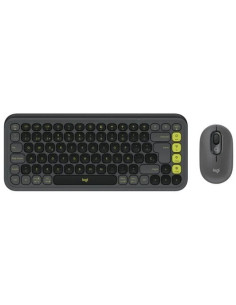TECLADO + RATON LOGITECH POP ICON WIRELESS BLACK/GREEN