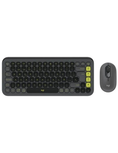 TECLADO + RATON LOGITECH POP ICON WIRELESS BLACK/GREEN