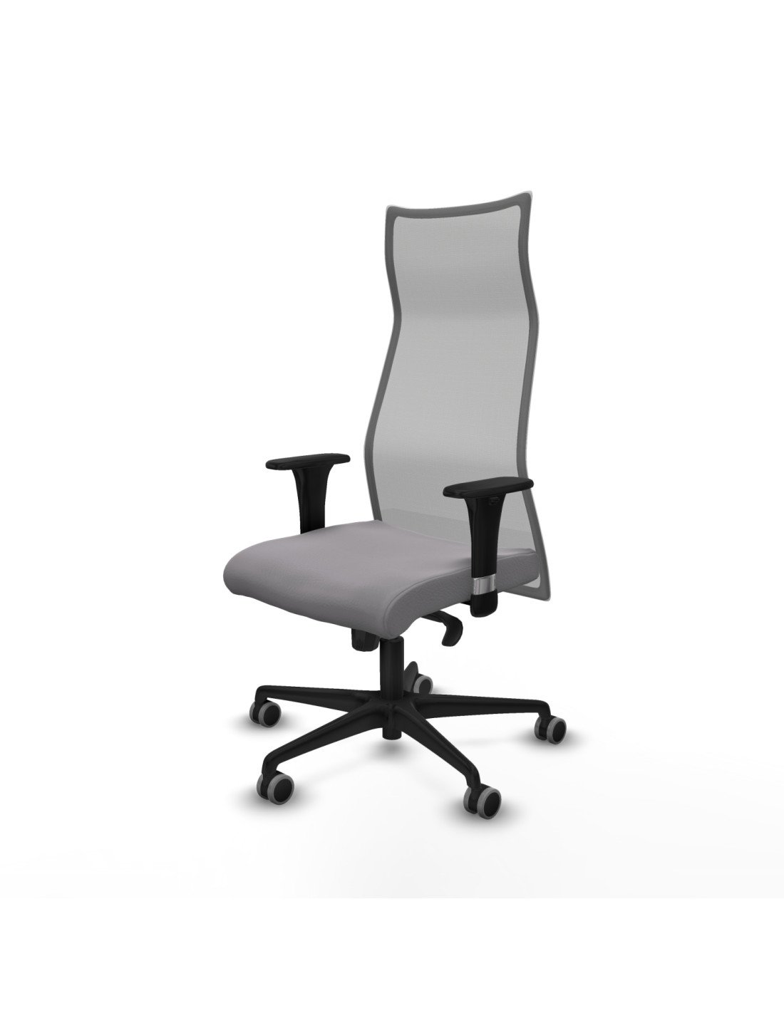 Piqueras y Crespo Albacete malla sincro malla gris similpiel gris brazos 1D base nailon ruedas 65mm engomadas