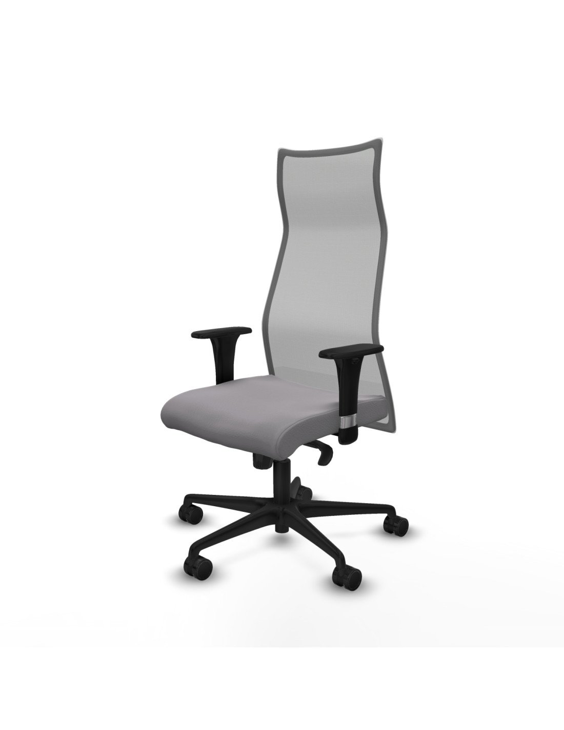 Piqueras y Crespo Albacete malla sincro malla gris similpiel gris brazos 1D base nailon ruedas 65 mm nailon