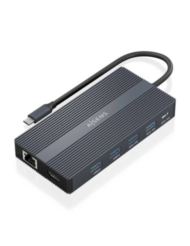 DOCKING USB-C AISENS 2XHDMI 4K/4XUSB/USB-C/RJ45/DPMICROSD/USB-C PD
