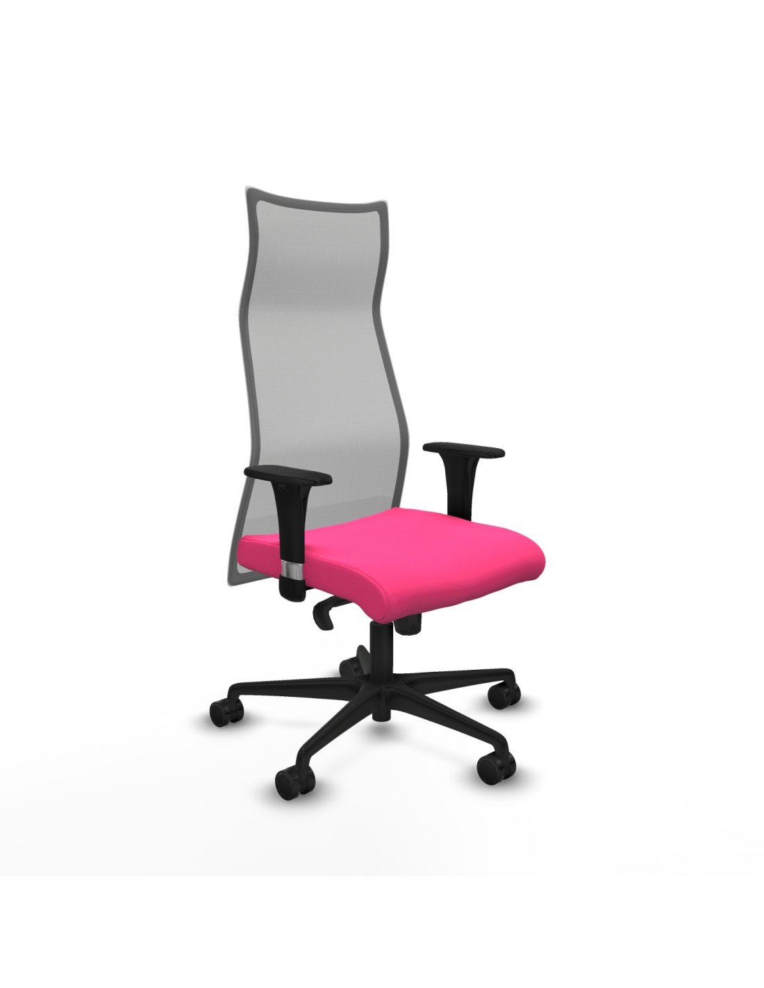 Piqueras y Crespo Albacete malla sincro malla gris similpiel rosa brazos 1D base nailon ruedas 65 mm nailon