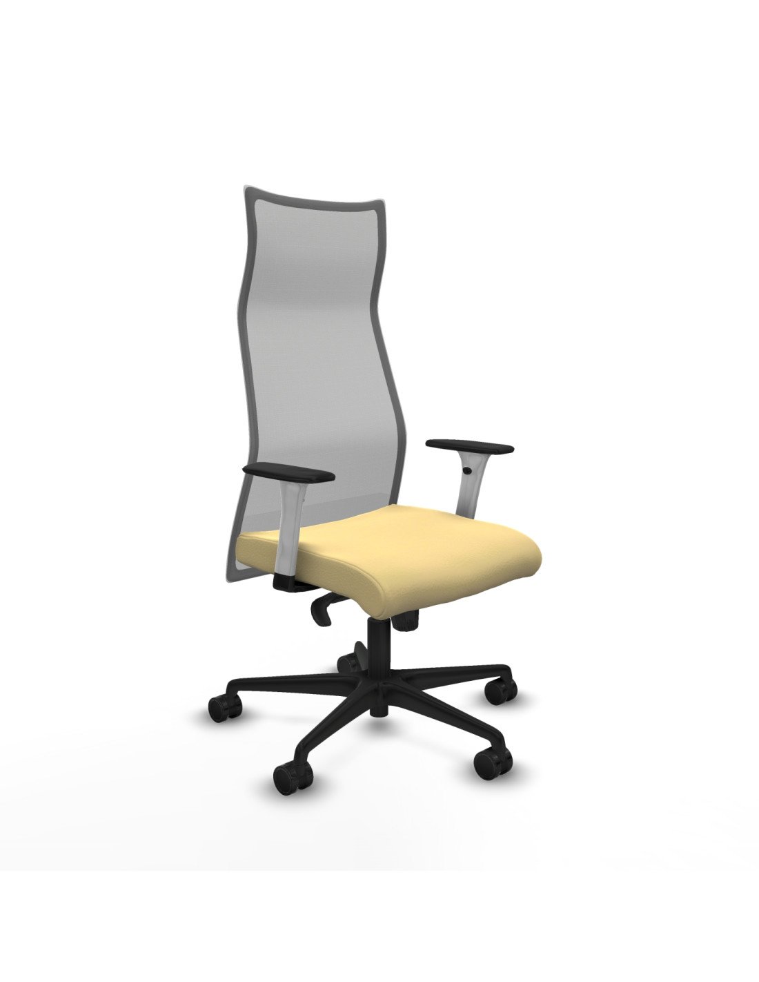 Piqueras y Crespo Albacete malla sincro malla gris similpiel crema brazos blancos base nailon ruedas 65 mm nailon