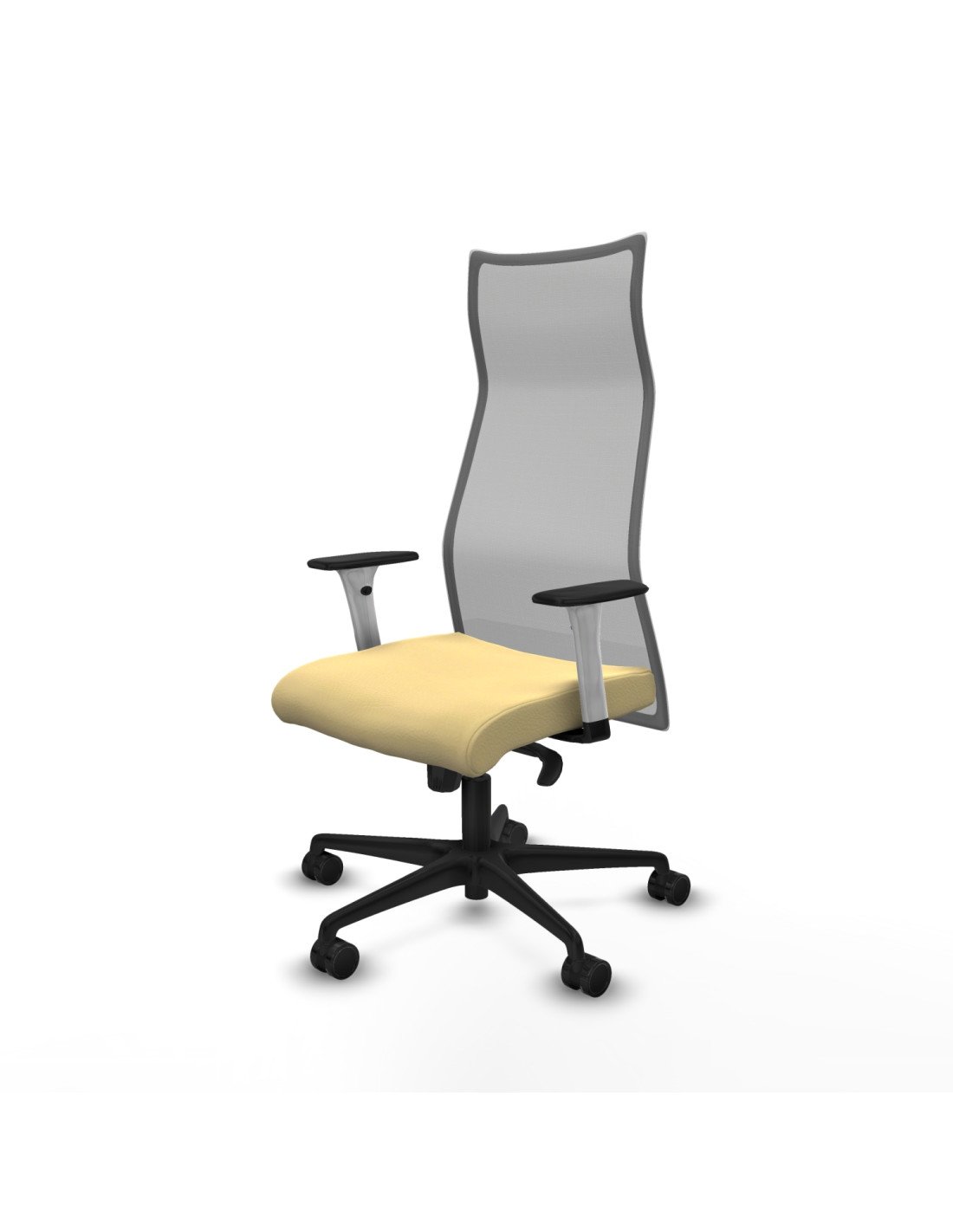 Piqueras y Crespo Albacete malla sincro malla gris similpiel crema brazos blancos base nailon ruedas 65 mm nailon