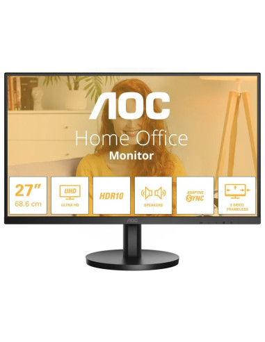 MONITOR PROFESIONAL AOC 27 4K ERGONOMICO MULTIMEDIA HDMI DISPLAYPORT BLACK
