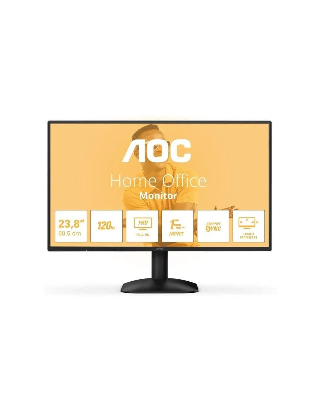 MONITOR AOC 24 IPS 100HZ 1MS VGA HDMI 3YR BLACK FRAMELESS ADAPTIVE SYNC