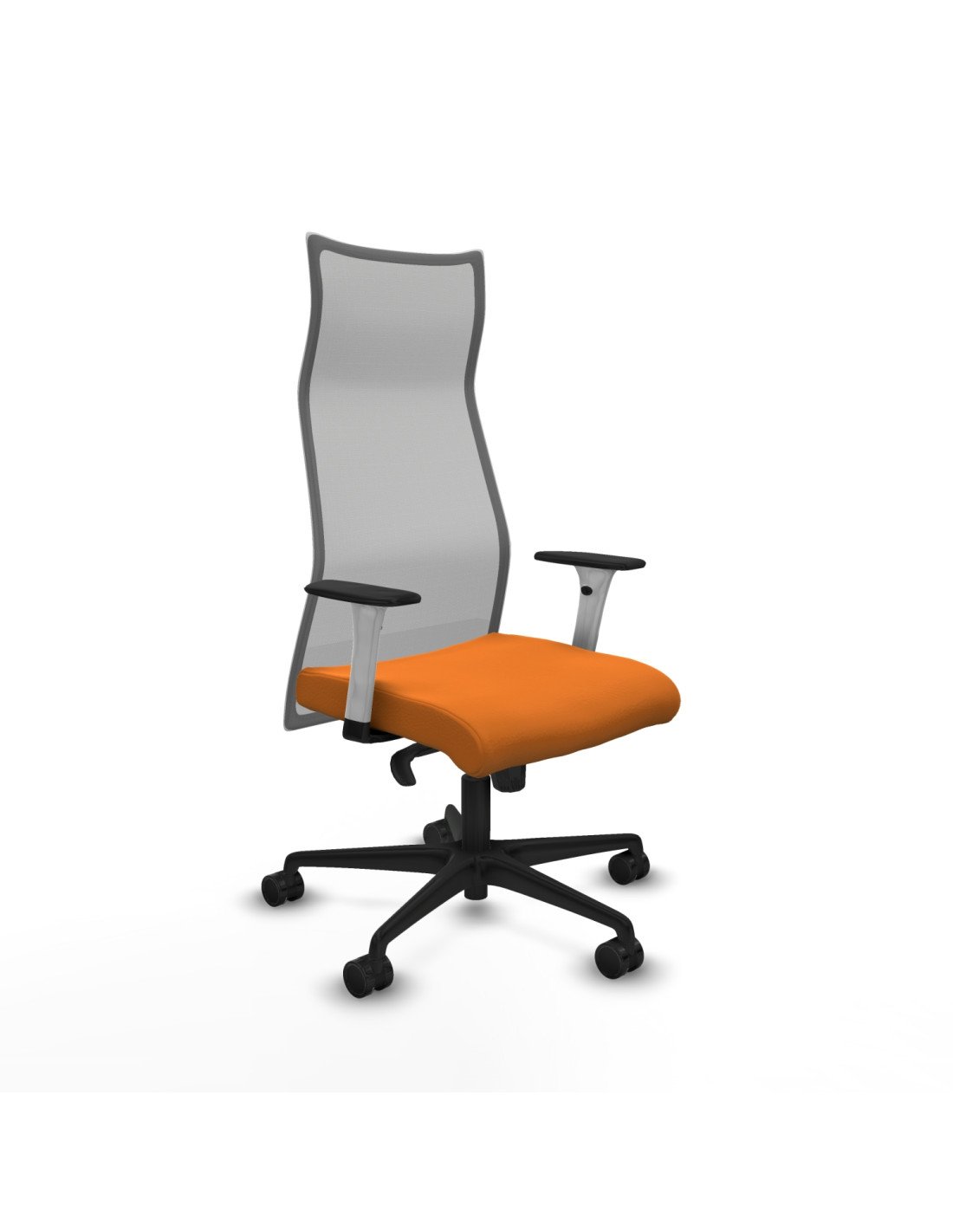 Piqueras y Crespo Albacete malla sincro malla gris similpiel naranja brazos blancos base nailon ruedas 65 mm nailon