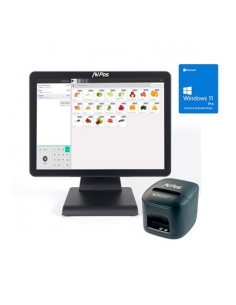 PACK TPV AVPOS K2000 15 I3/8GB/128GB/WIFI/BLUETOOTH/LAN 1000/W11P + TC15 USB