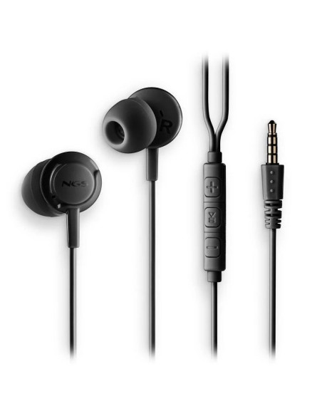 AURICULARES + MICROFONO NGS DRIFT IN EAR JACK 3,5MM BLACK