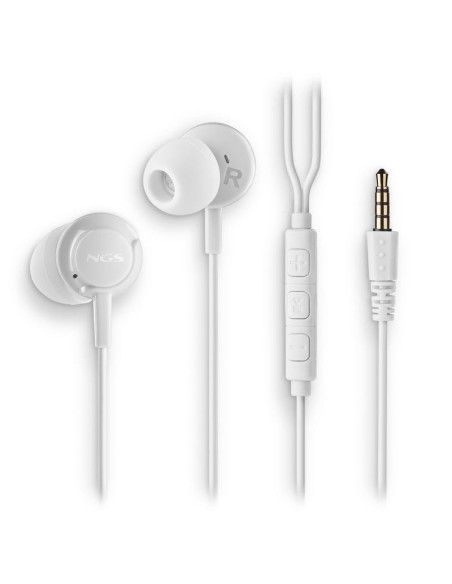 AURICULARES + MICROFONO NGS DRIFT IN EAR JACK 3,5MM WHITE