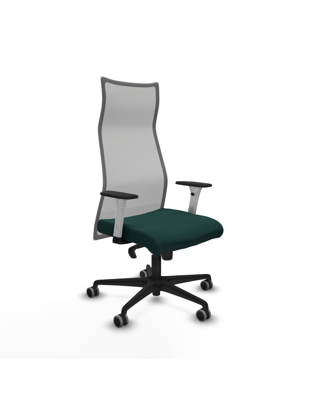 Piqueras y Crespo Albacete malla sincro malla gris similpiel verde botella brazos blancos base nailon ruedas 65mm engomadas