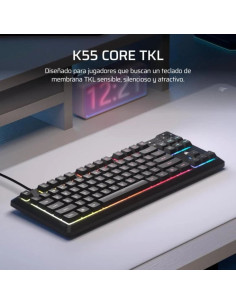 TECLADO GAMING CORSAIR K55 TKL USB ICUE RGB BLACK 2