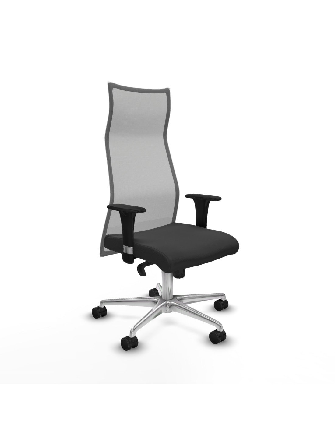 Piqueras y Crespo Albacete malla sincro malla gris similpiel gris oscuro brazos 1D base aluminio ruedas 65 mm nailon