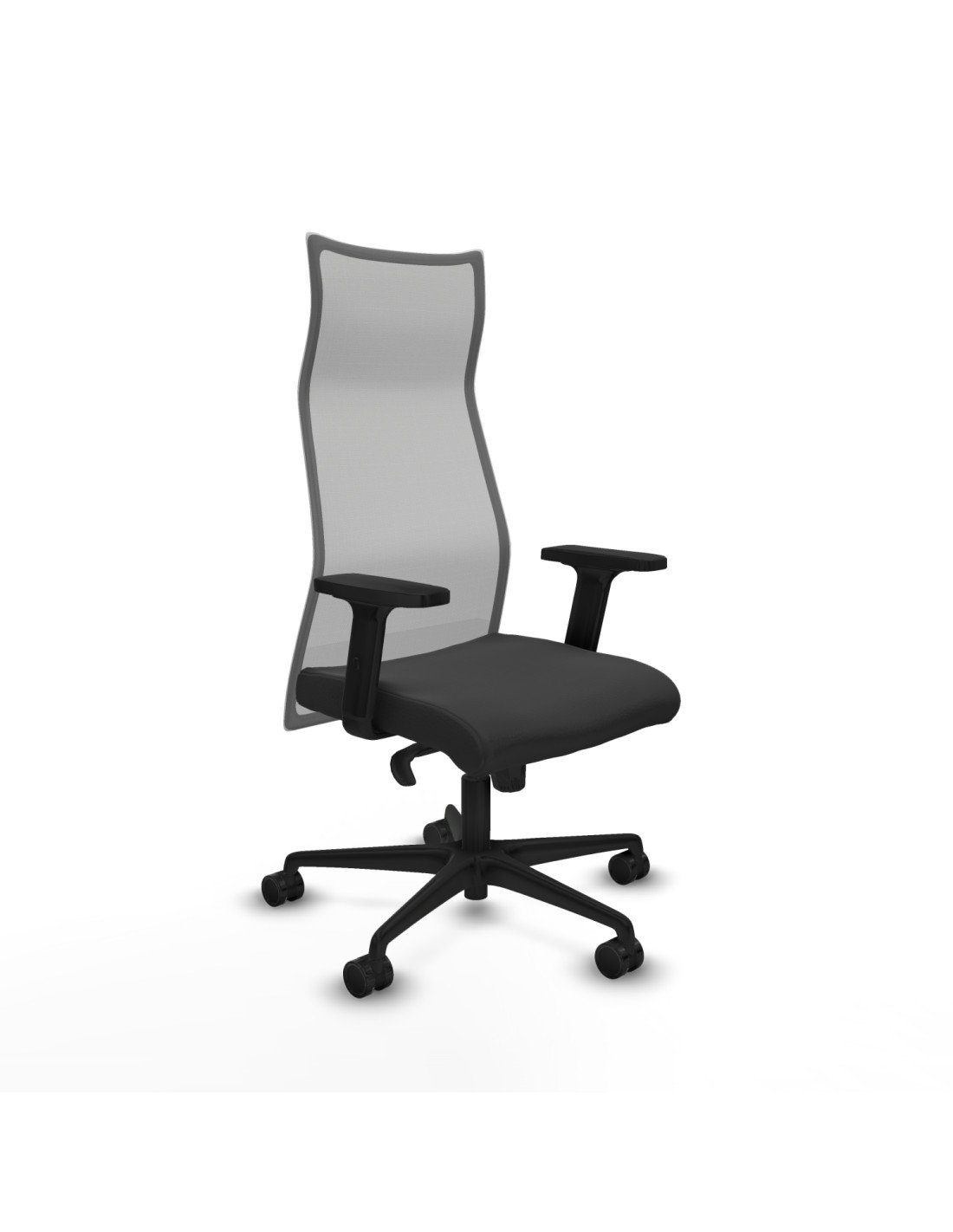 Piqueras y Crespo Albacete malla sincro malla gris similpiel gris oscuro brazos 2D base nailon ruedas 65 mm nailon