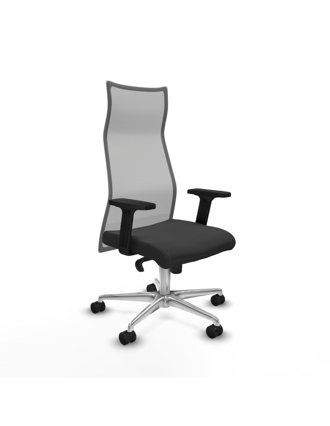 Piqueras y Crespo Albacete malla sincro malla gris similpiel gris oscuro brazos 2D base aluminio ruedas 65 mm nailon