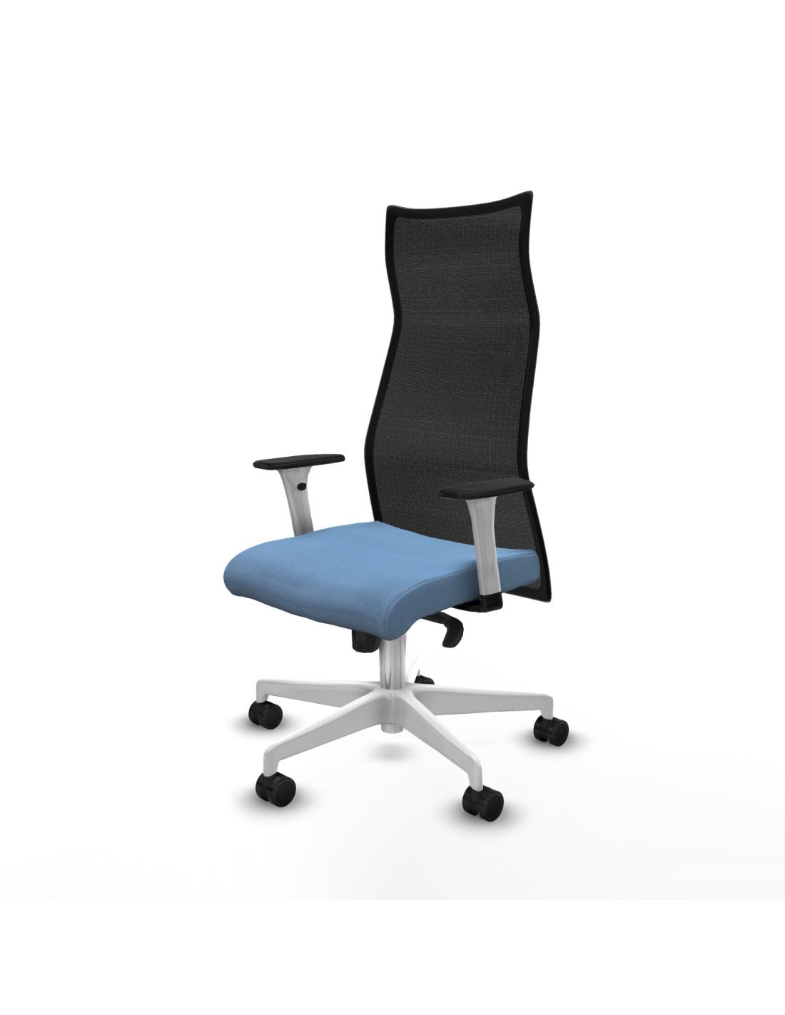 Piqueras y Crespo Albacete malla sincro malla negra bali azul cielo brazos blancos base blanca ruedas 65 mm nailon