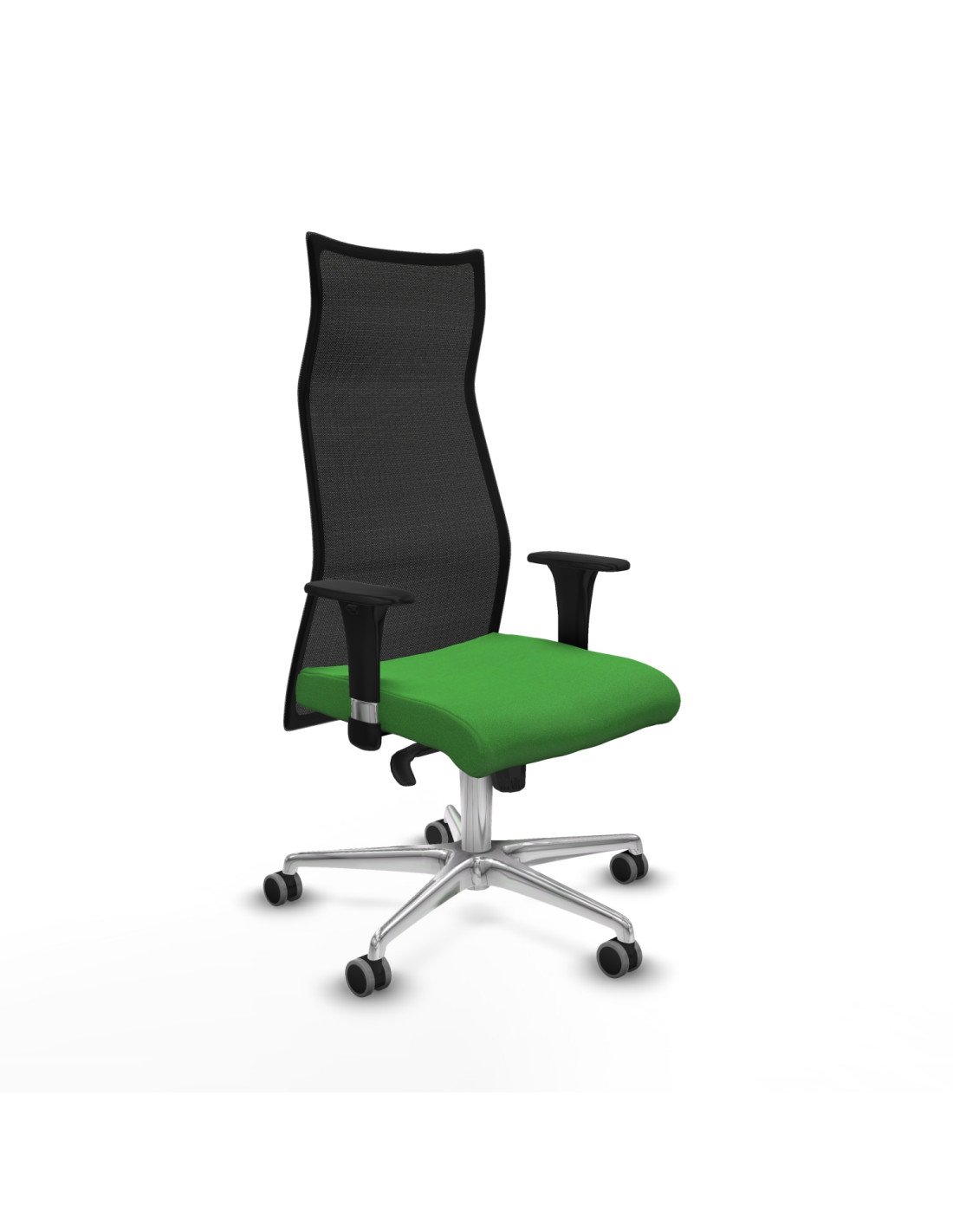 Piqueras y Crespo Albacete malla sincro malla negra bali verde brazos 1D base aluminio ruedas 65mm engomadas