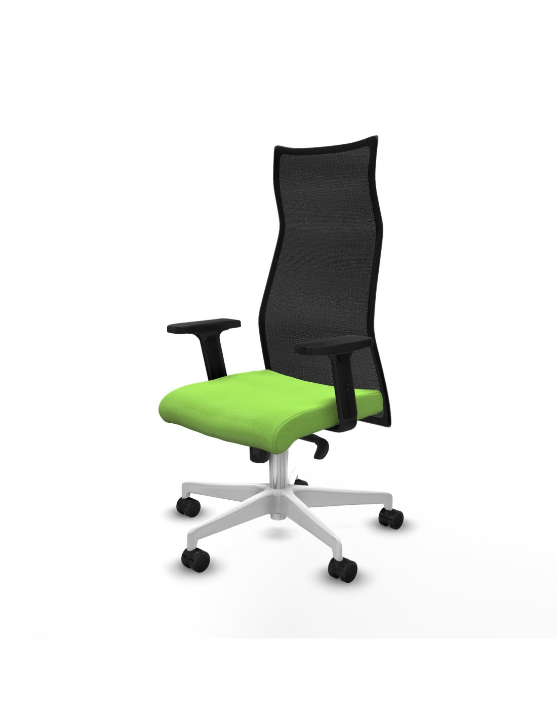 Piqueras y Crespo Albacete malla sincro malla negra bali pistacho brazos 2D base blanca ruedas 65 mm nailon