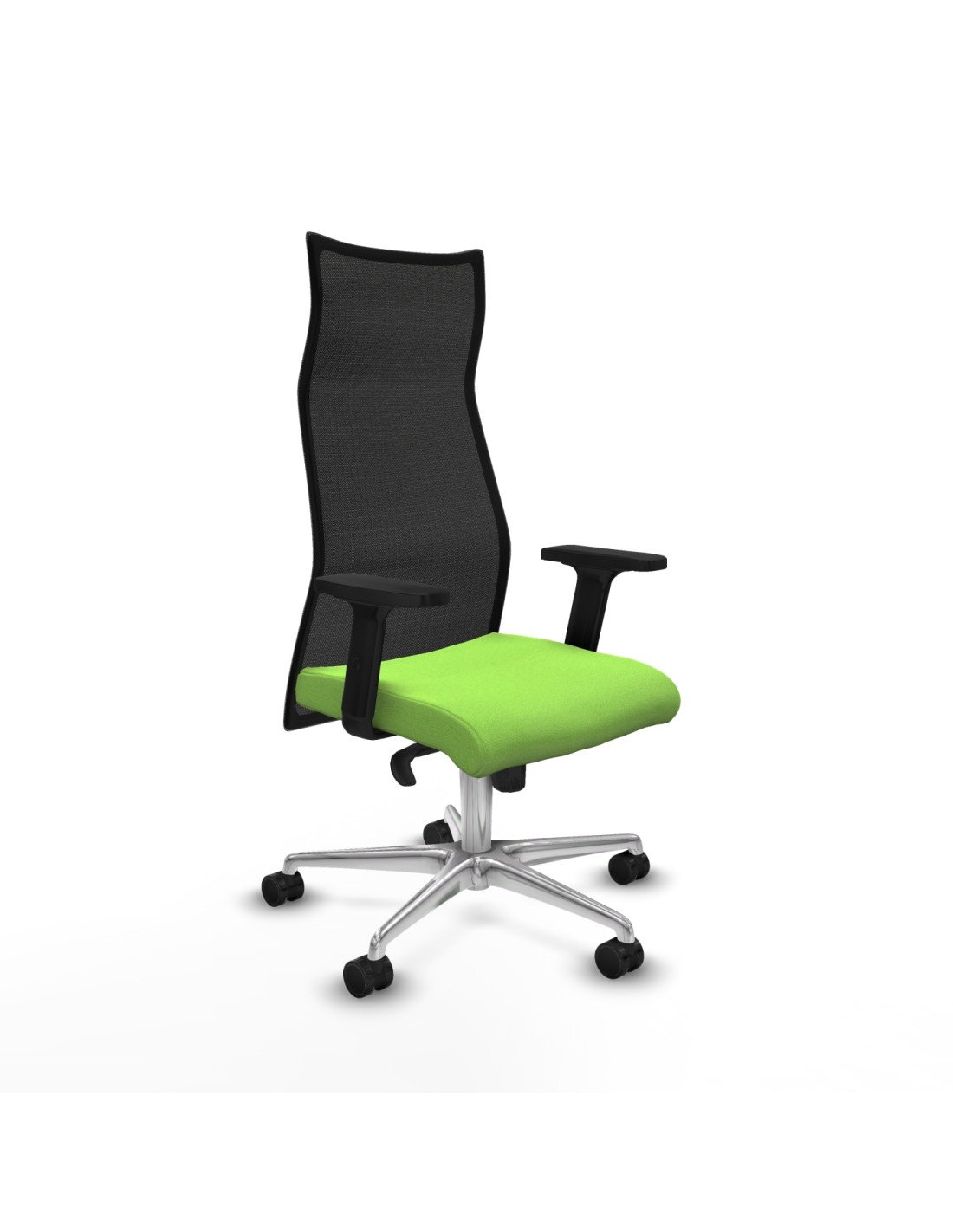 Piqueras y Crespo Albacete malla sincro malla negra bali pistacho brazos 2D base aluminio ruedas 65 mm nailon