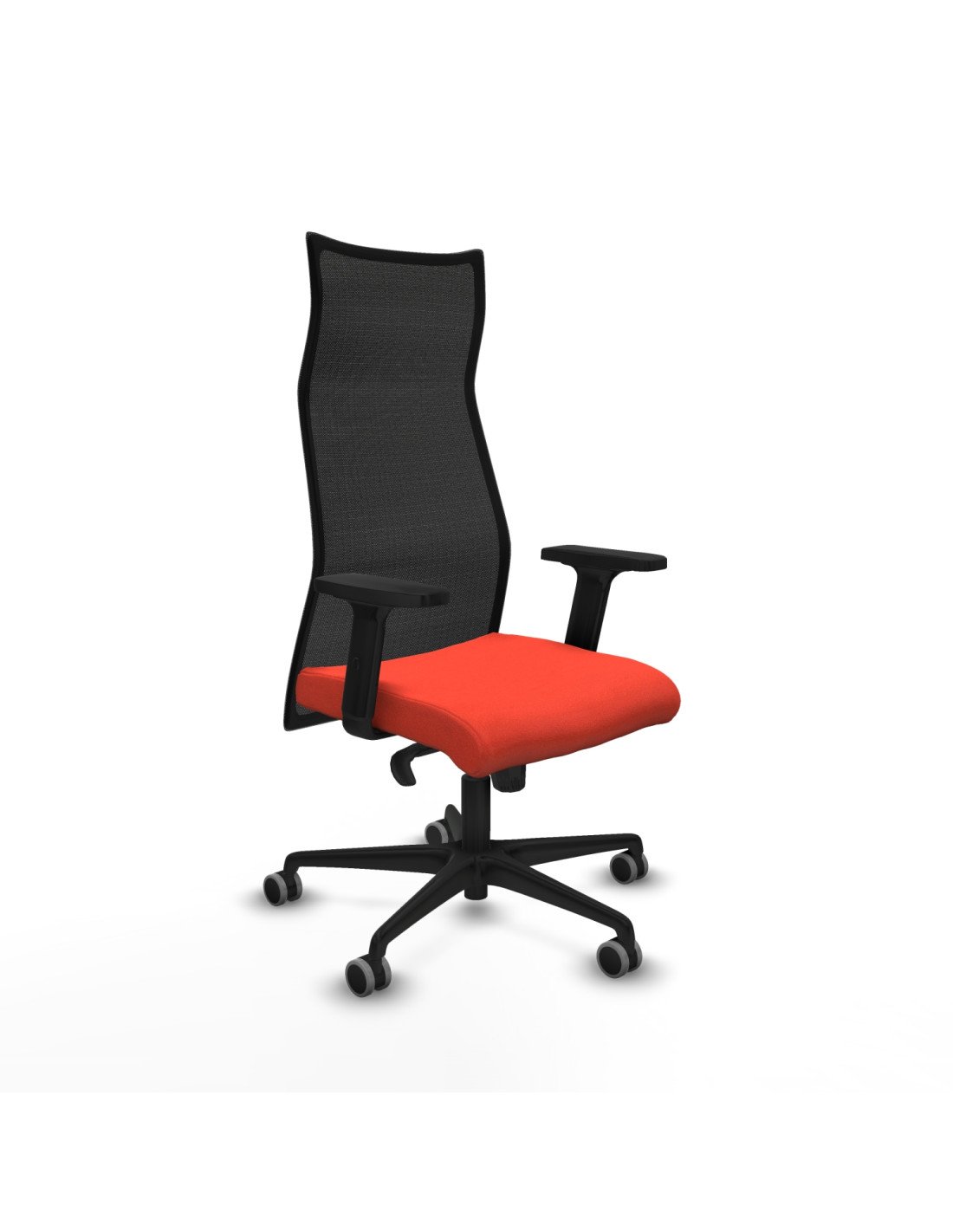 Piqueras y Crespo Albacete malla sincro malla negra bali naranja oscuro brazos 2D base nailon ruedas 65mm engomadas