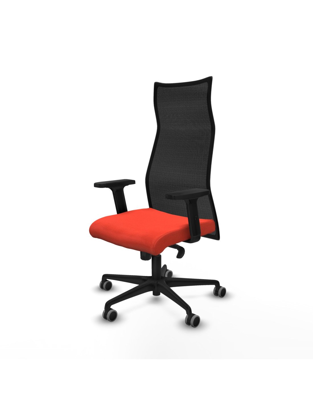 Piqueras y Crespo Albacete malla sincro malla negra bali naranja oscuro brazos 2D base nailon ruedas 65mm engomadas