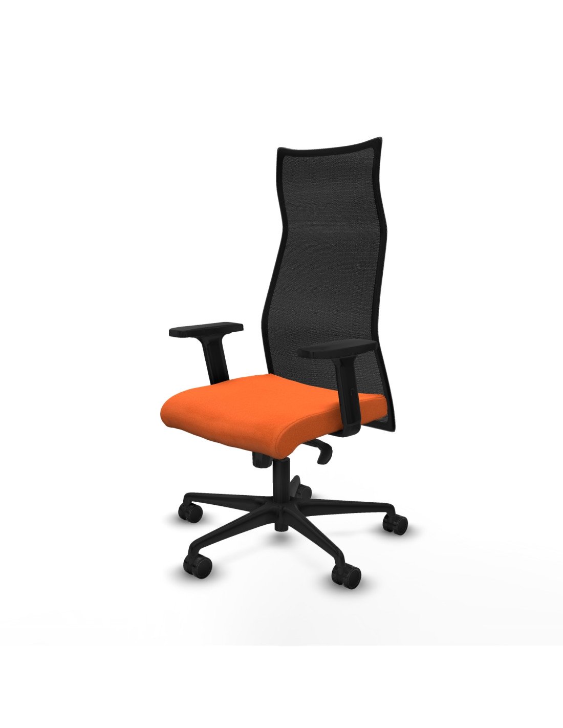 Piqueras y Crespo Albacete malla sincro malla negra bali naranja brazos 2D base nailon ruedas 65 mm nailon