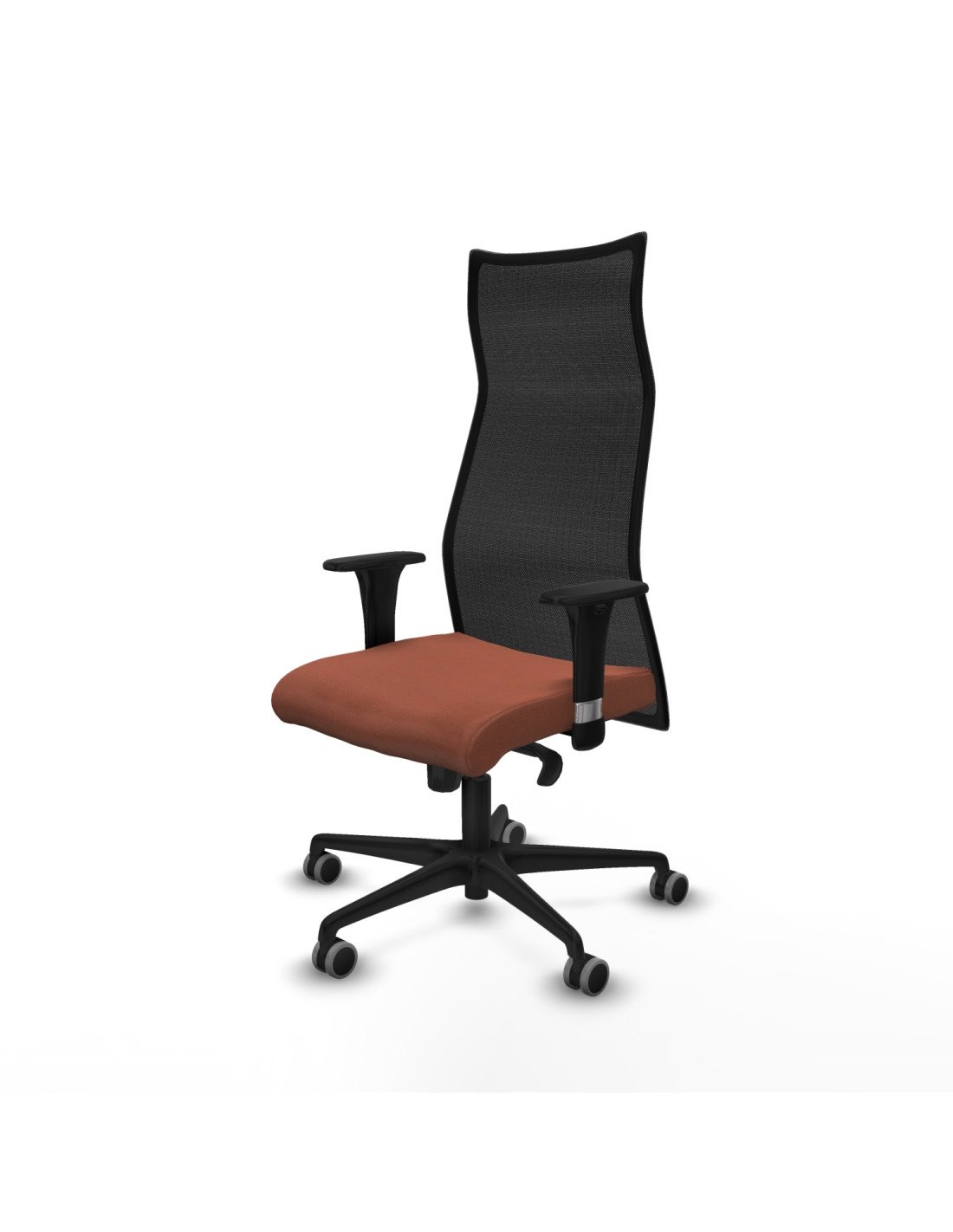 Piqueras y Crespo Albacete malla sincro malla negra bali marr?n brazos 1D base nailon ruedas 65mm engomadas