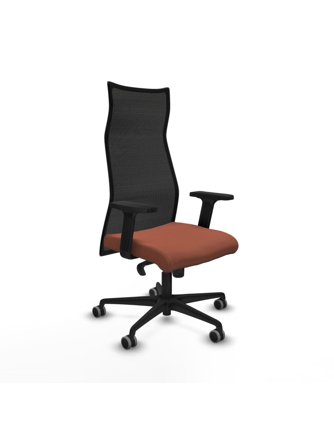 Piqueras y Crespo Albacete malla sincro malla negra bali marr?n brazos 2D base nailon ruedas 65mm engomadas