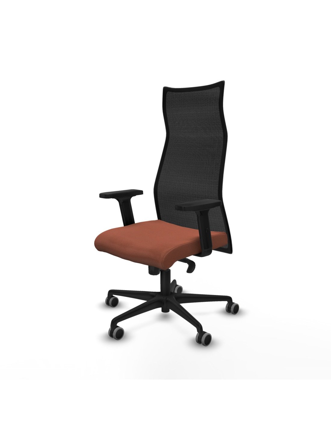 Piqueras y Crespo Albacete malla sincro malla negra bali marr?n brazos 2D base nailon ruedas 65mm engomadas